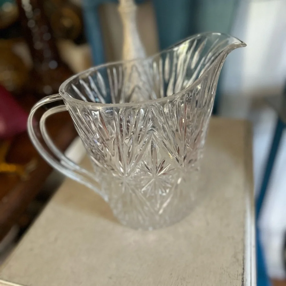 Vintage Diamond Cut Lucite Pitcher